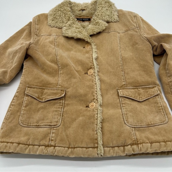 Vintage Y2K fur trimmed Steve Madden Tan Teddy Jacket - Picture 3 of 14